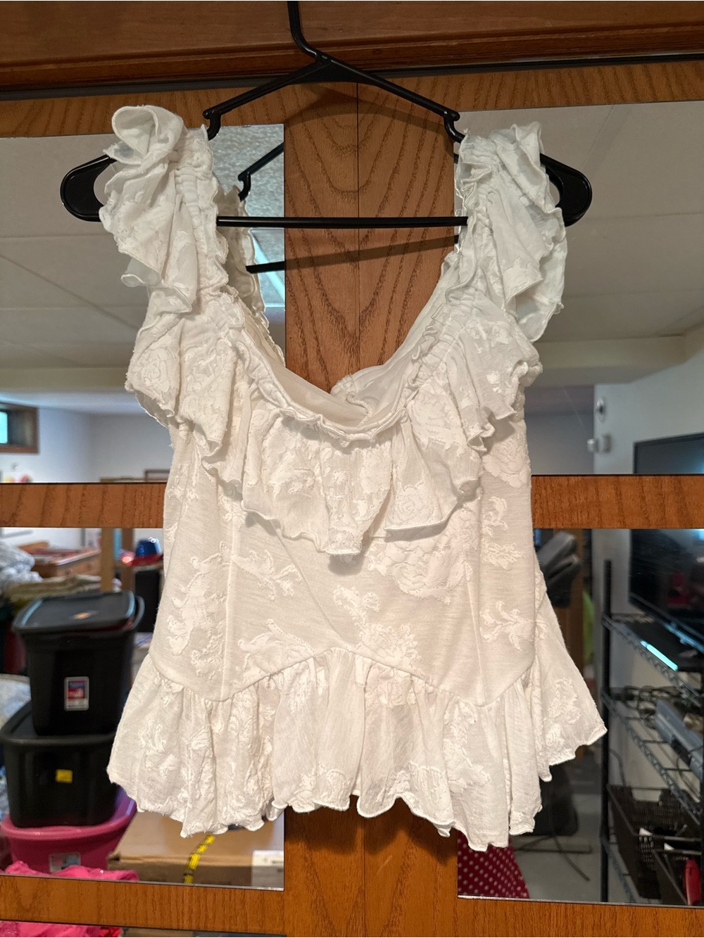 By Anthropologie Off-The-Shoulder Ruffled Top - Picture 6 of 7